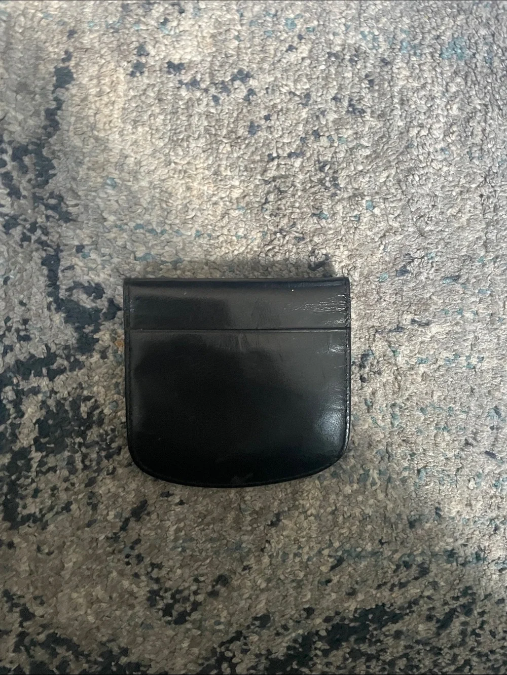 Buxton Black Leather Coin Pouch with Embossed Logo